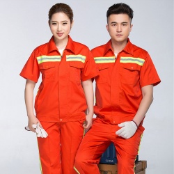 工地工作服定制 反光條橙色工作服套裝JL-GC013