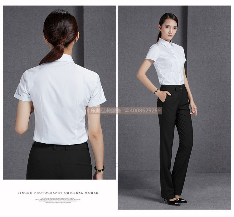女士職業(yè)白色短袖襯衫-產(chǎn)品圖11